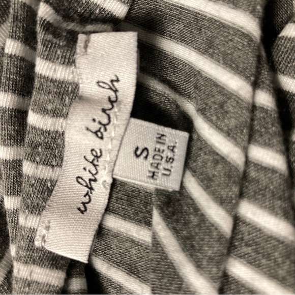 White Birch Striped Top Long Sleeve Open Back Size Small - Picture 5 of 6